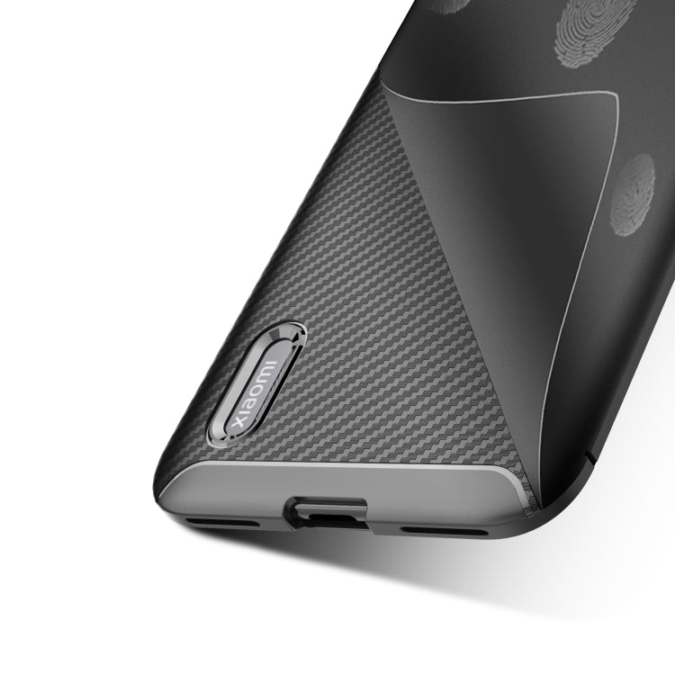 Carbon Fiber Texture Shockproof TPU Case for Xiaomi Mi CC9e Blue