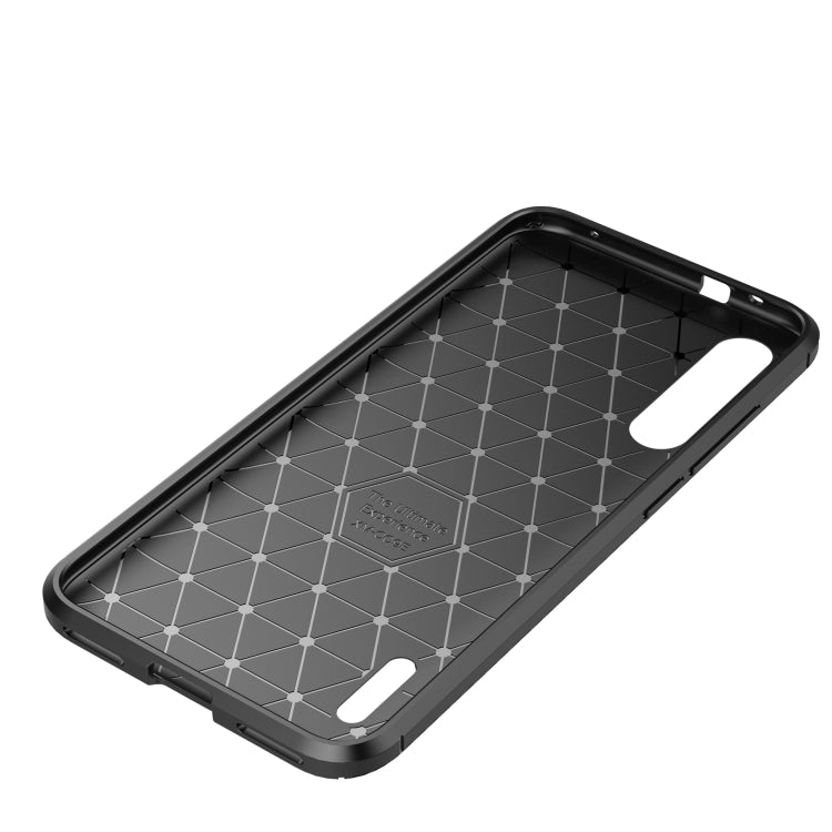 Carbon Fiber Texture Shockproof TPU Case for Xiaomi Mi CC9e Brown