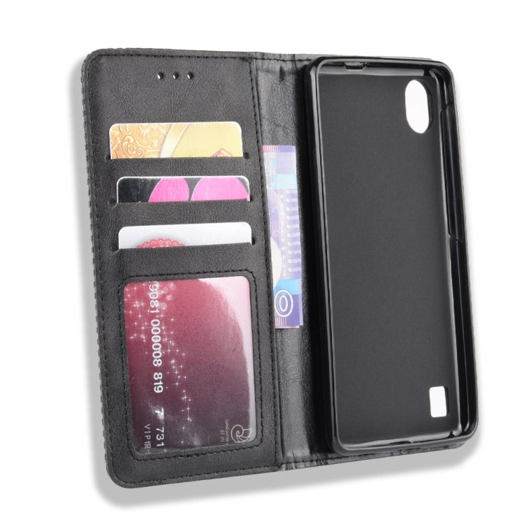 Magnetic Buckle Retro Crazy Horse Texture Horizontal Flip Leather Case for ZTE Blade A5 (2019) , with Holder & Card Slots & Photo Frame