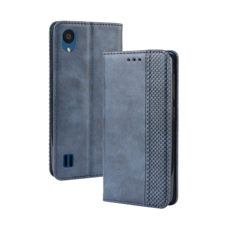 Magnetic Buckle Retro Crazy Horse Texture Horizontal Flip Leather Case for ZTE Blade A5 (2019) , with Holder & Card Slots & Photo Frame