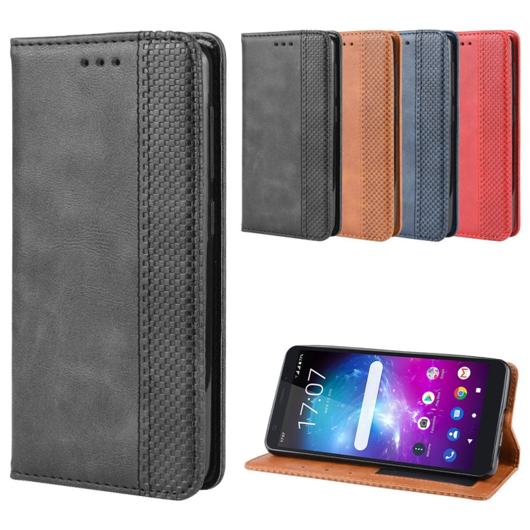 Magnetic Buckle Retro Crazy Horse Texture Horizontal Flip Leather Case for ZTE Blade A5 (2019) , with Holder & Card Slots & Photo Frame