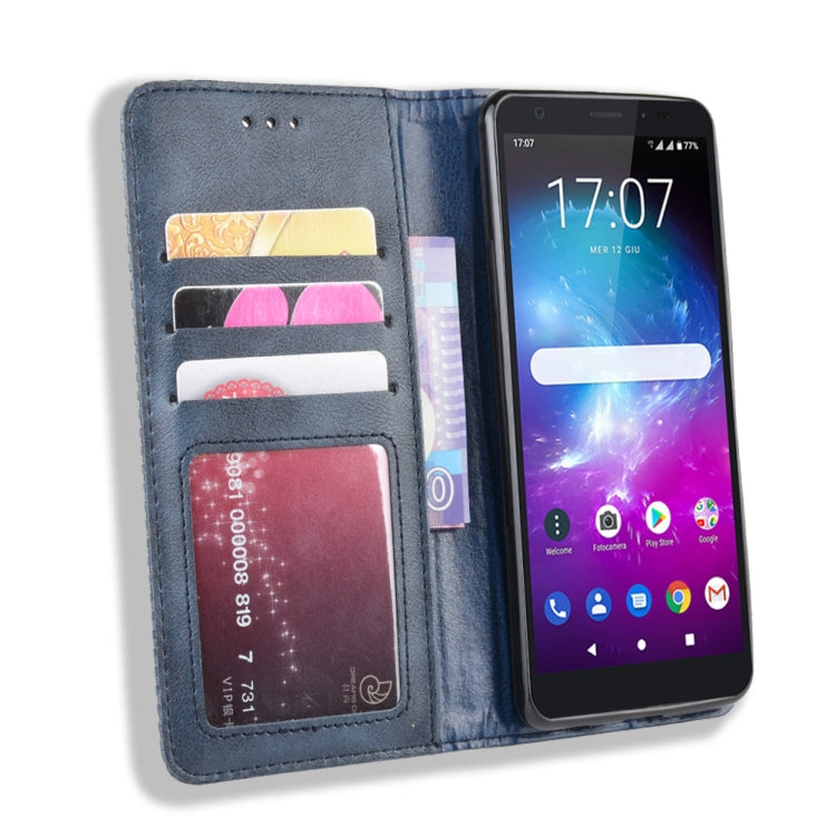 Magnetic Buckle Retro Crazy Horse Texture Horizontal Flip Leather Case for ZTE Blade A5 (2019) , with Holder & Card Slots & Photo Frame