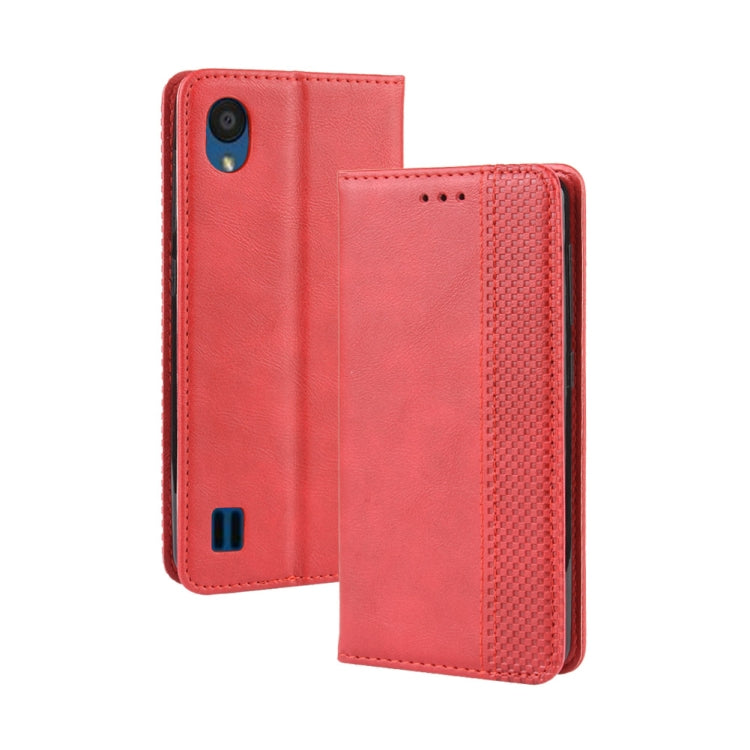 Magnetic Buckle Retro Crazy Horse Texture Horizontal Flip Leather Case for ZTE Blade A5 (2019) , with Holder & Card Slots & Photo Frame