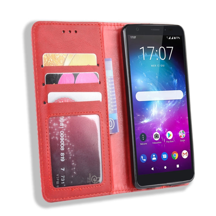 Magnetic Buckle Retro Crazy Horse Texture Horizontal Flip Leather Case for ZTE Blade A5 (2019) , with Holder & Card Slots & Photo Frame