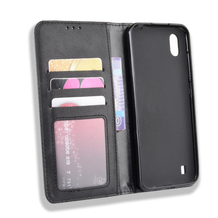 Magnetic Buckle Retro Crazy Horse Texture Horizontal Flip Leather Case for ZTE Blade A7 (2019) , with Holder & Card Slots & Photo Frame