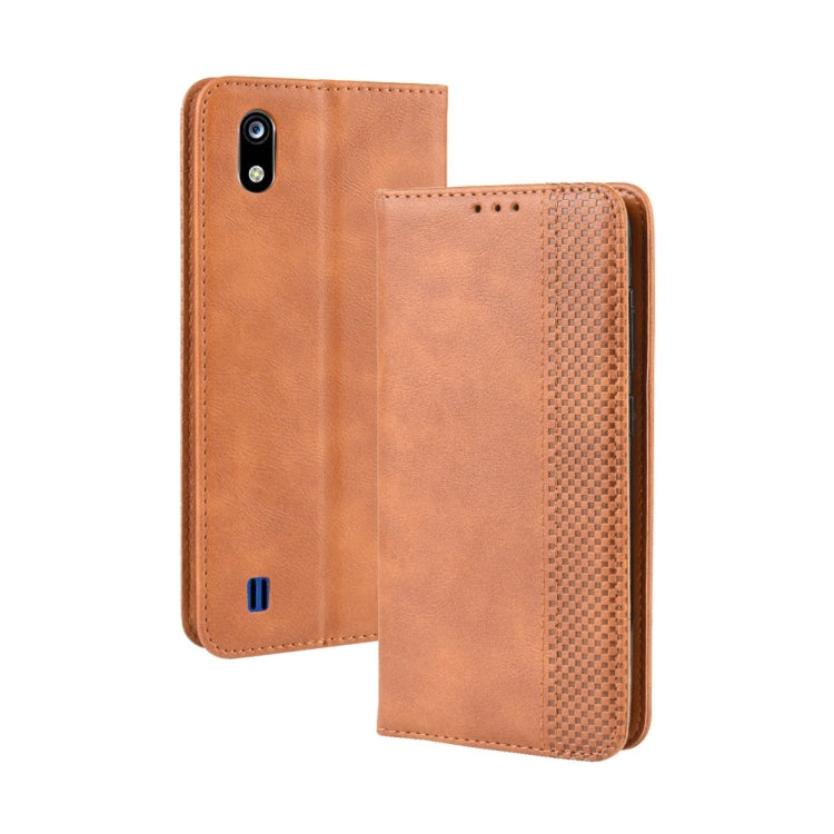 Magnetic Buckle Retro Crazy Horse Texture Horizontal Flip Leather Case for ZTE Blade A7 (2019) , with Holder & Card Slots & Photo Frame