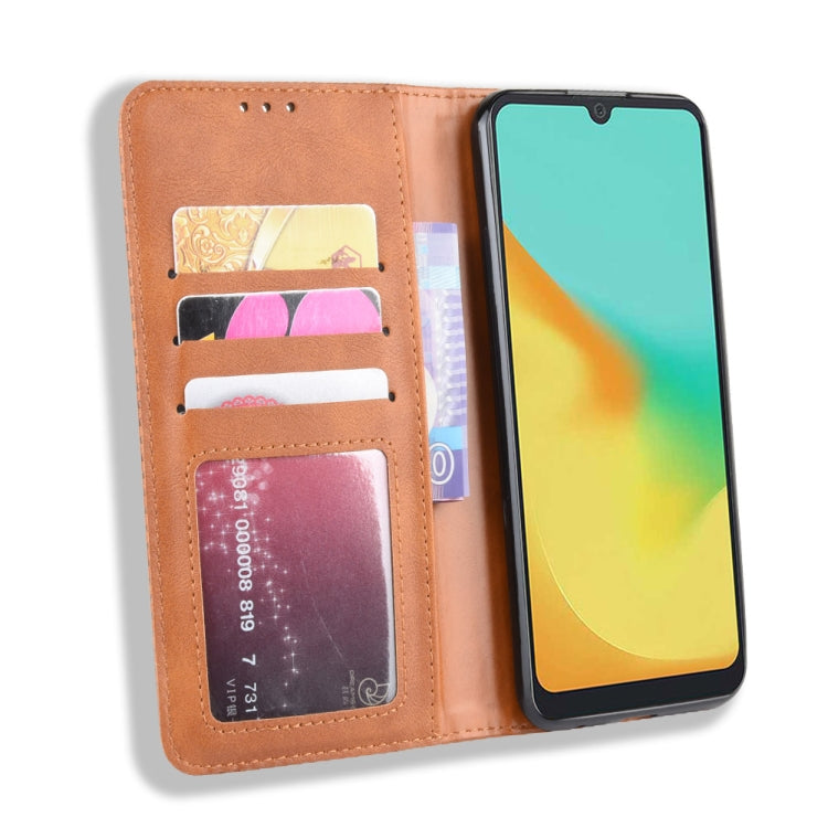 Magnetic Buckle Retro Crazy Horse Texture Horizontal Flip Leather Case for ZTE Blade A7 (2019) , with Holder & Card Slots & Photo Frame
