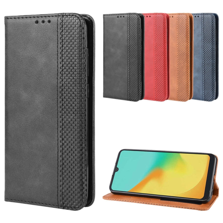 Magnetic Buckle Retro Crazy Horse Texture Horizontal Flip Leather Case for ZTE Blade A7 (2019) , with Holder & Card Slots & Photo Frame