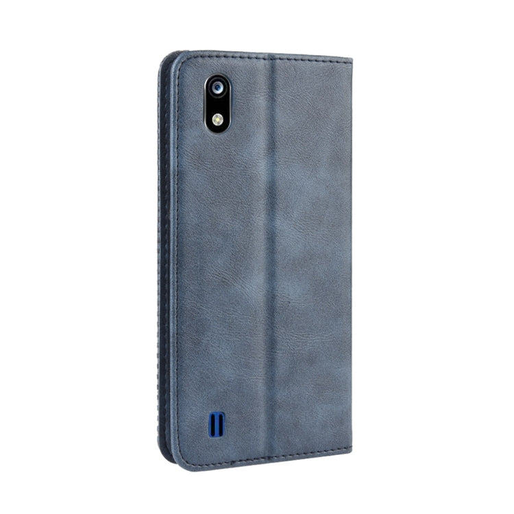 Magnetic Buckle Retro Crazy Horse Texture Horizontal Flip Leather Case for ZTE Blade A7 (2019) , with Holder & Card Slots & Photo Frame