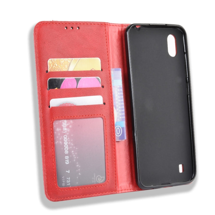 Magnetic Buckle Retro Crazy Horse Texture Horizontal Flip Leather Case for ZTE Blade A7 (2019) , with Holder & Card Slots & Photo Frame