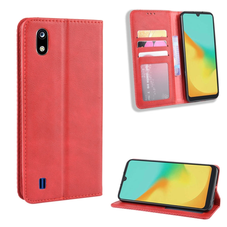 Magnetic Buckle Retro Crazy Horse Texture Horizontal Flip Leather Case for ZTE Blade A7 (2019) , with Holder & Card Slots & Photo Frame