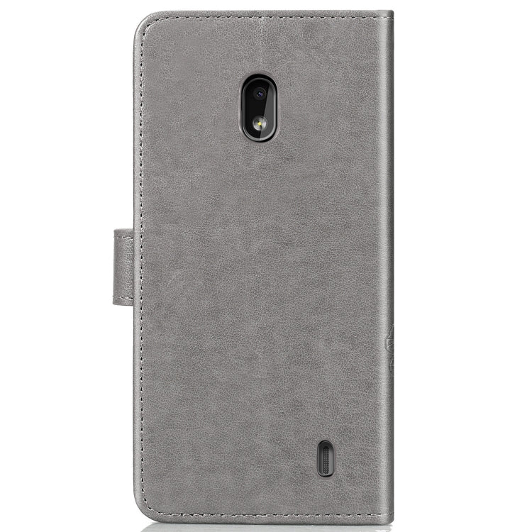 Four-leaf Clasp Embossed Buckle Mobile Phone Protection Leather Case with Lanyard & Card Slot & Wallet & Bracket Function for Nokia 2.2