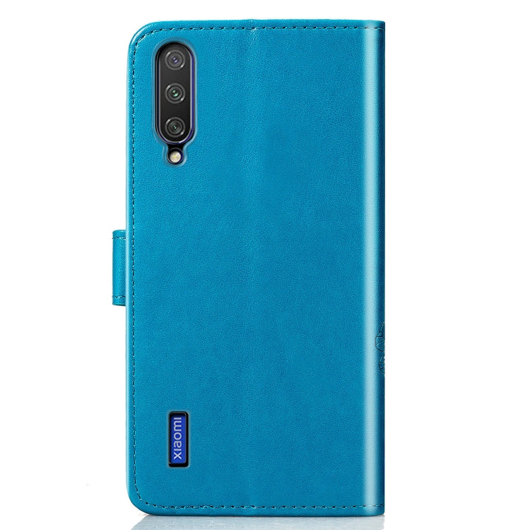 Four-leaf Clasp Embossed Buckle Mobile Phone Protection Leather Case with Lanyard & Card Slot & Wallet & Bracket Function for Xiaomi CC9e