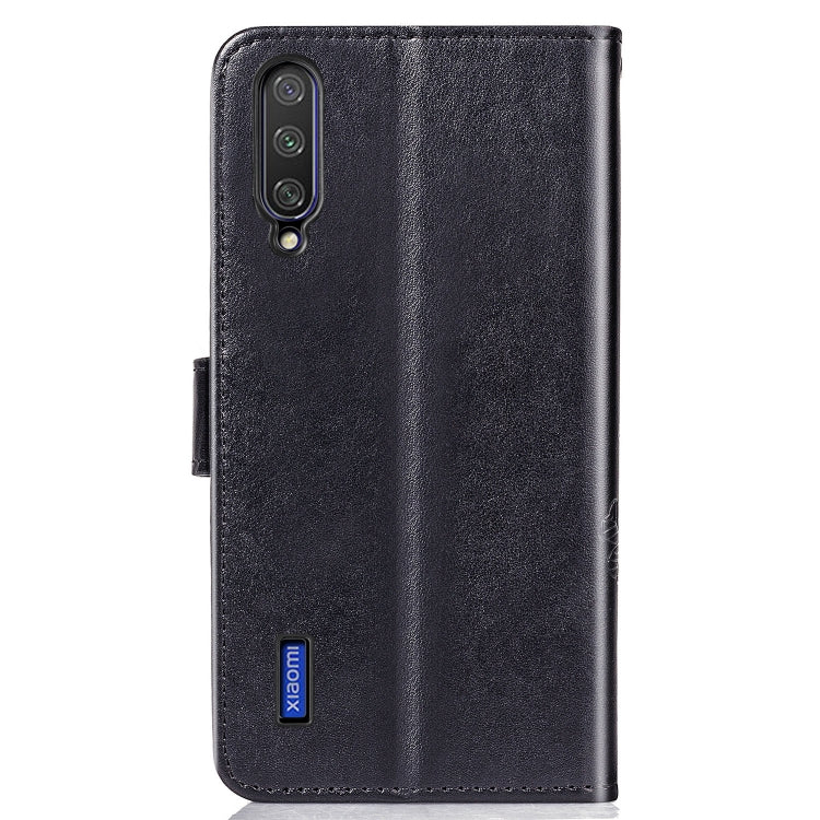 Four-leaf Clasp Embossed Buckle Mobile Phone Protection Leather Case with Lanyard & Card Slot & Wallet & Bracket Function for Xiaomi CC9
