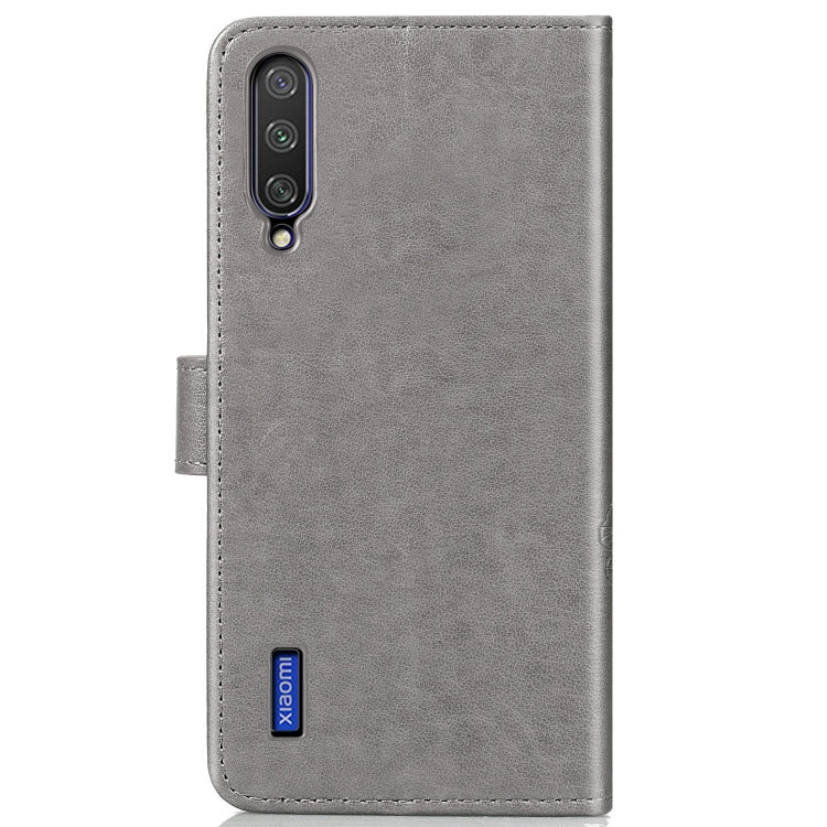 Four-leaf Clasp Embossed Buckle Mobile Phone Protection Leather Case with Lanyard & Card Slot & Wallet & Bracket Function for Xiaomi CC9