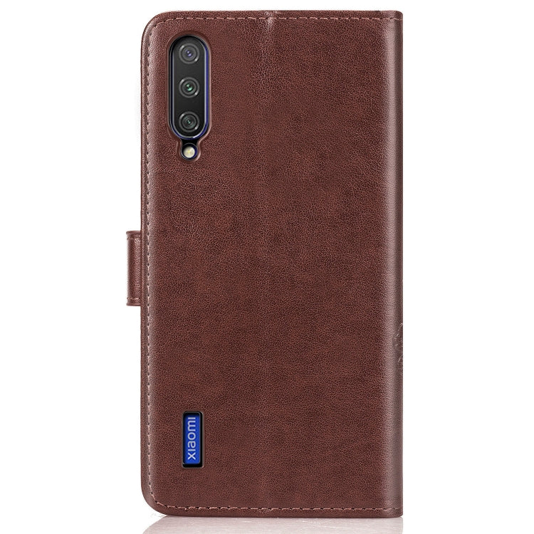 Four-leaf Clasp Embossed Buckle Mobile Phone Protection Leather Case with Lanyard & Card Slot & Wallet & Bracket Function for Xiaomi CC9
