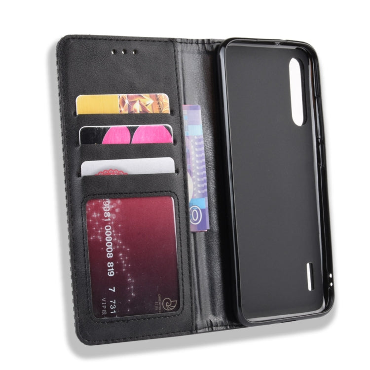 Magnetic Buckle Retro Crazy Horse Texture Horizontal Flip Leather Case for Xiaomi CC9e /A3, with Holder & Card Slots & Photo Frame