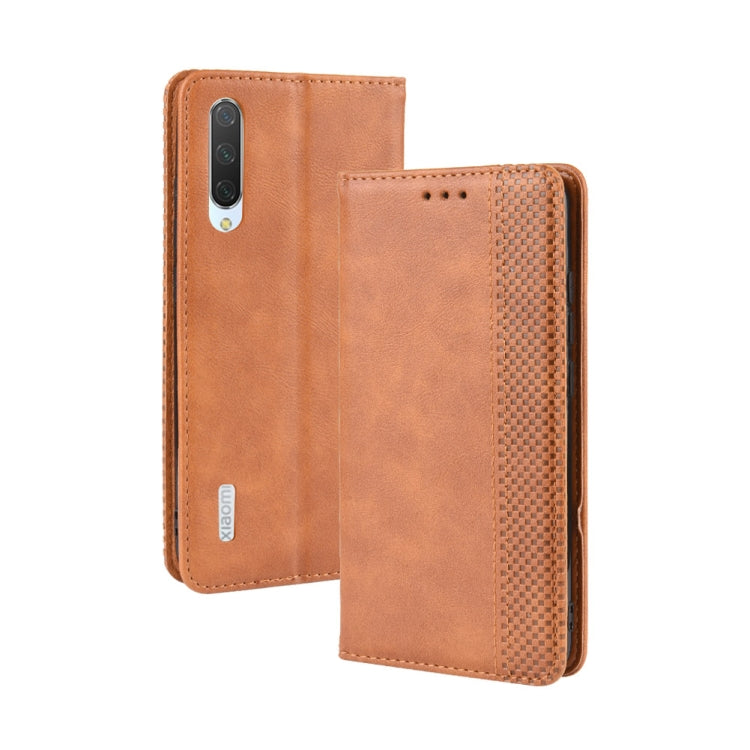 Magnetic Buckle Retro Crazy Horse Texture Horizontal Flip Leather Case for Xiaomi CC9e /A3, with Holder & Card Slots & Photo Frame