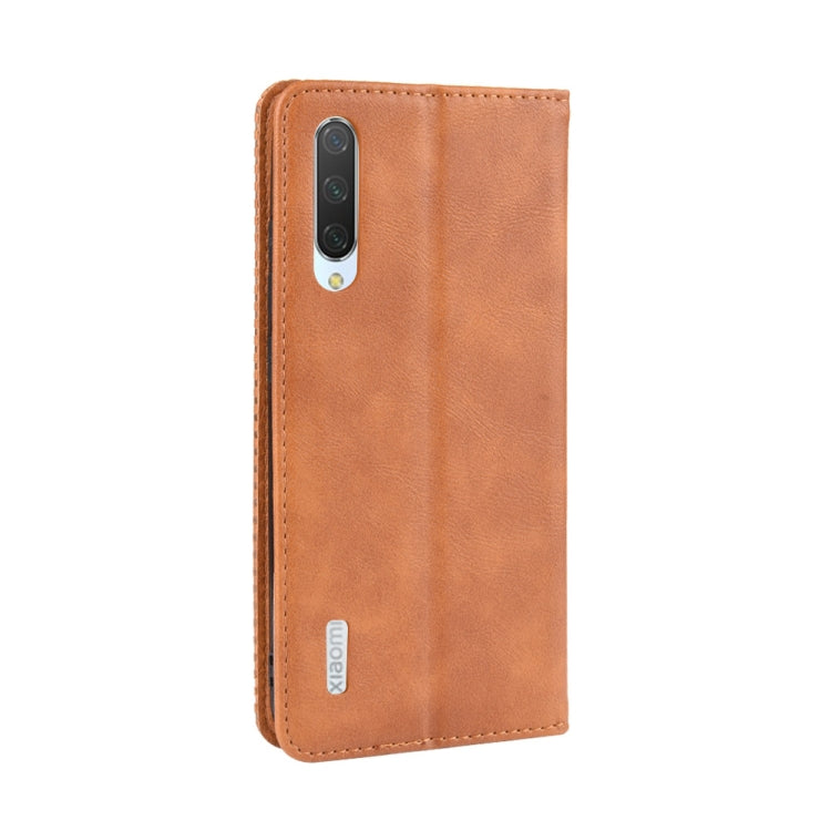 Magnetic Buckle Retro Crazy Horse Texture Horizontal Flip Leather Case for Xiaomi CC9e /A3, with Holder & Card Slots & Photo Frame
