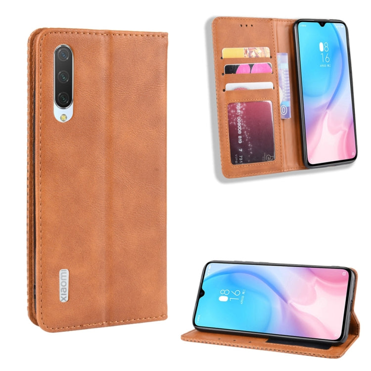 Magnetic Buckle Retro Crazy Horse Texture Horizontal Flip Leather Case for Xiaomi CC9e /A3, with Holder & Card Slots & Photo Frame