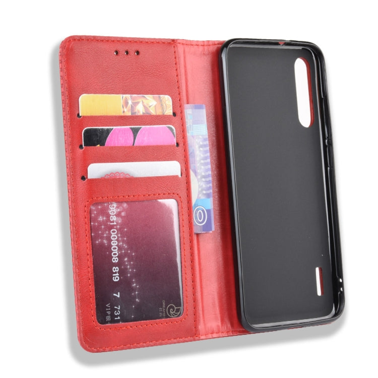 Magnetic Buckle Retro Crazy Horse Texture Horizontal Flip Leather Case for Xiaomi CC9e /A3, with Holder & Card Slots & Photo Frame