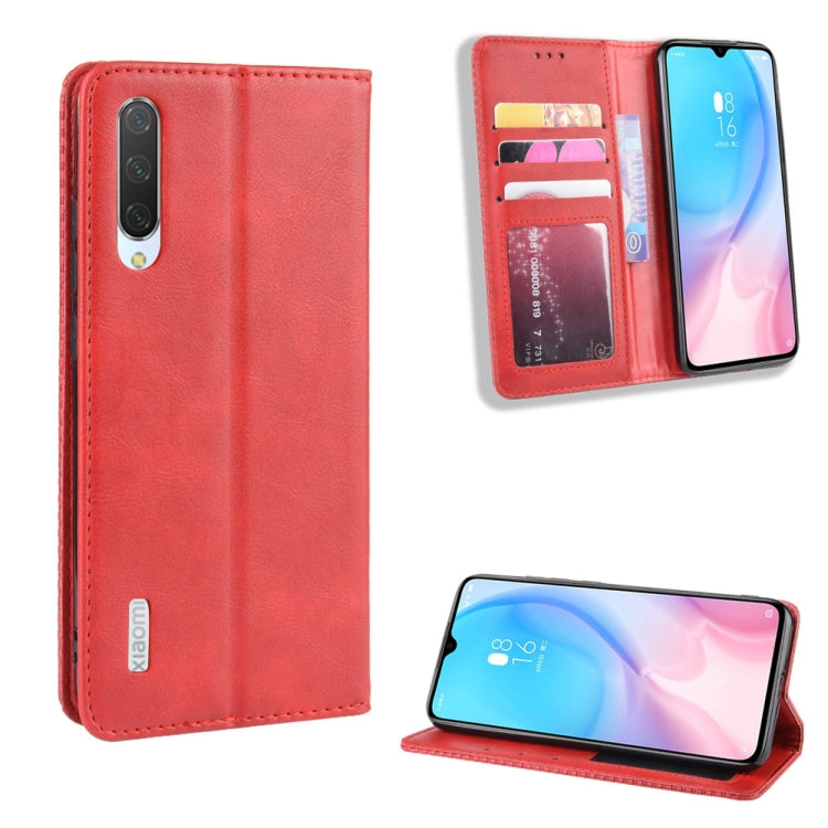 Magnetic Buckle Retro Crazy Horse Texture Horizontal Flip Leather Case for Xiaomi CC9e /A3, with Holder & Card Slots & Photo Frame