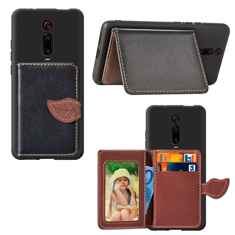 Leaf Buckle Litchi Texture Card Holder PU + TPU Case with Card Slot & Wallet & Holder & Photo Frame for Xiaomi Mi 9T / Mi 9T Pro / Redmi K20 / Redmi K20 Pro