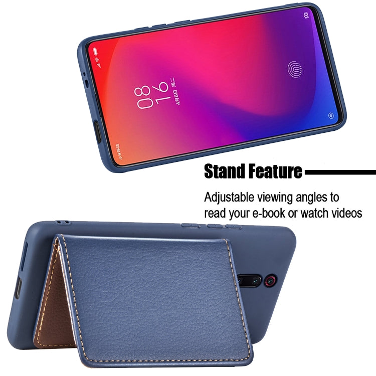 Leaf Buckle Litchi Texture Card Holder PU + TPU Case with Card Slot & Wallet & Holder & Photo Frame for Xiaomi Mi 9T / Mi 9T Pro / Redmi K20 / Redmi K20 Pro
