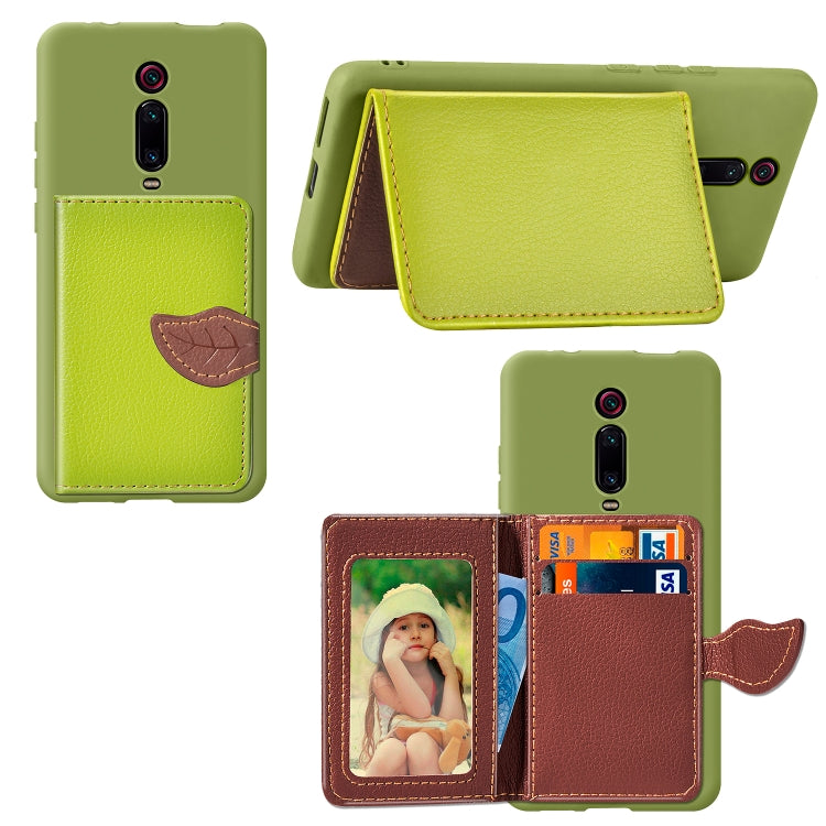 Leaf Buckle Litchi Texture Card Holder PU + TPU Case with Card Slot & Wallet & Holder & Photo Frame for Xiaomi Mi 9T / Mi 9T Pro / Redmi K20 / Redmi K20 Pro