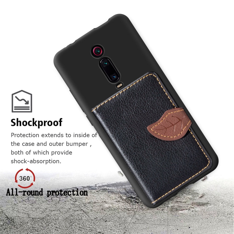 Leaf Buckle Litchi Texture Card Holder PU + TPU Case with Card Slot & Wallet & Holder & Photo Frame for Xiaomi Mi 9T / Mi 9T Pro / Redmi K20 / Redmi K20 Pro