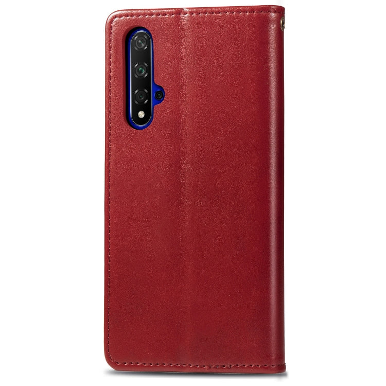 Retro Solid Color Leather Buckle Mobile Phone Protection Leather Case with Lanyard & Photo Frame & Card Slot & Wallet & Bracket Function for Huawei Honor 20