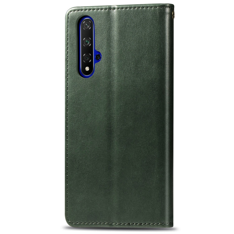 Retro Solid Color Leather Buckle Mobile Phone Protection Leather Case with Lanyard & Photo Frame & Card Slot & Wallet & Bracket Function for Huawei Honor 20