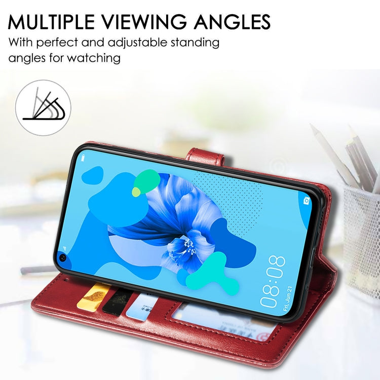 Retro Solid Color Leather Buckle Mobile Phone Protection Leather Case with Lanyard & Photo Frame & Card Slot & Wallet & Bracket Function for Huawei P20 lite 2019 / Nova 5i