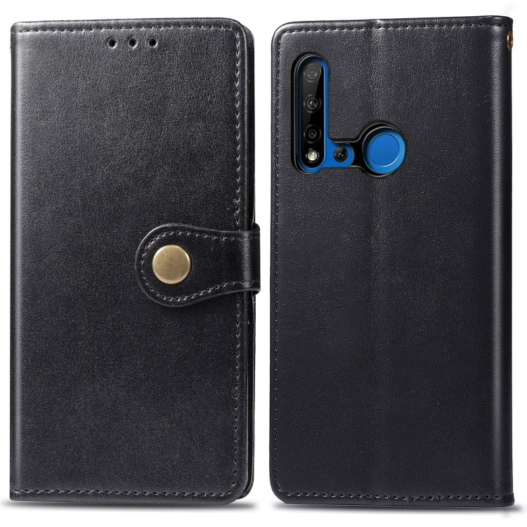 Retro Solid Color Leather Buckle Mobile Phone Protection Leather Case with Lanyard & Photo Frame & Card Slot & Wallet & Bracket Function for Huawei P20 lite 2019 / Nova 5i