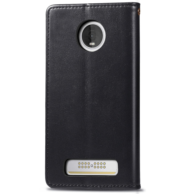 Retro Solid Color Leather Buckle Mobile Phone Protection Leather Case with Lanyard & Photo Frame & Card Slot & Wallet & Bracket Function for MOTO Z4