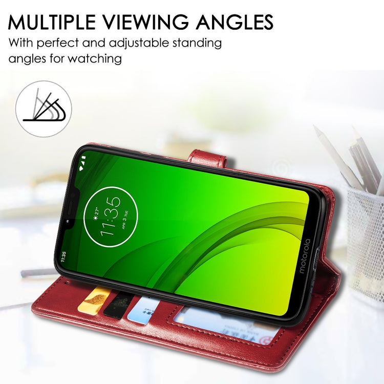 Retro Solid Color Leather Buckle Mobile Phone Protection Leather Case with Lanyard & Photo Frame & Card Slot & Wallet & Bracket Function for MOTO G7 Power