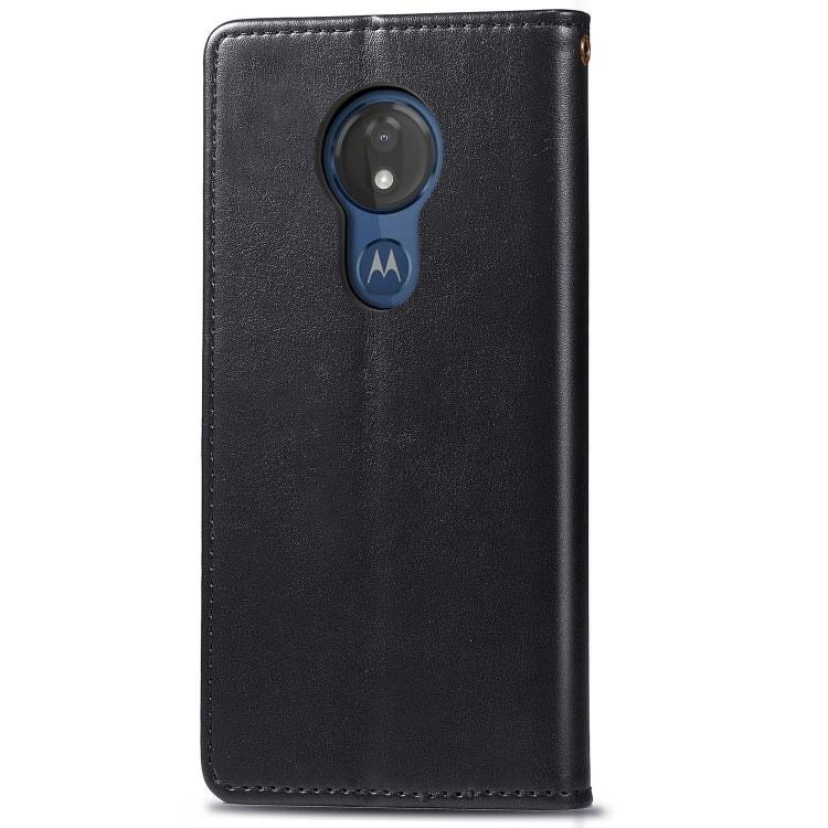 Retro Solid Color Leather Buckle Mobile Phone Protection Leather Case with Lanyard & Photo Frame & Card Slot & Wallet & Bracket Function for MOTO G7 Power