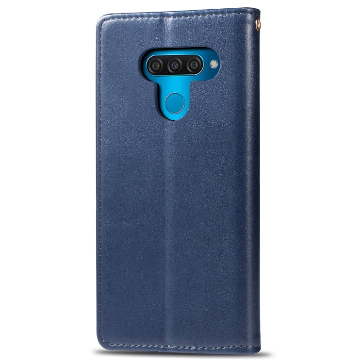 Retro Solid Color Leather Buckle Mobile Phone Protection Leather Case with Lanyard & Photo Frame & Card Slot & Wallet & Bracket Function for LG Q60