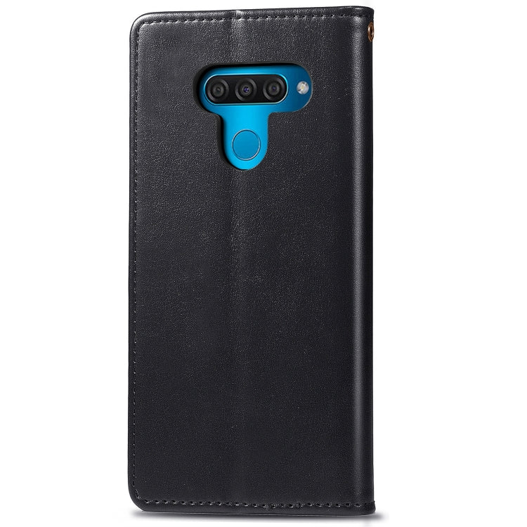 Retro Solid Color Leather Buckle Mobile Phone Protection Leather Case with Lanyard & Photo Frame & Card Slot & Wallet & Bracket Function for LG Q60