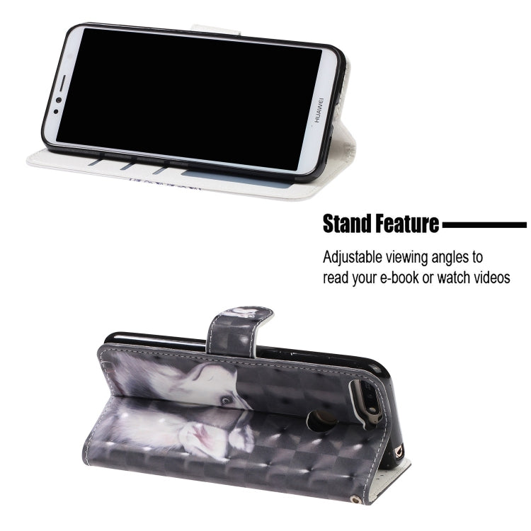 3D Visual Painting Left And Right Open Leather Case for Huawei Enjoy 8e / 7A / 7A Pro / Y6 Prime 2018 , With Bracket & Card Slot & Wallet & Bracelet