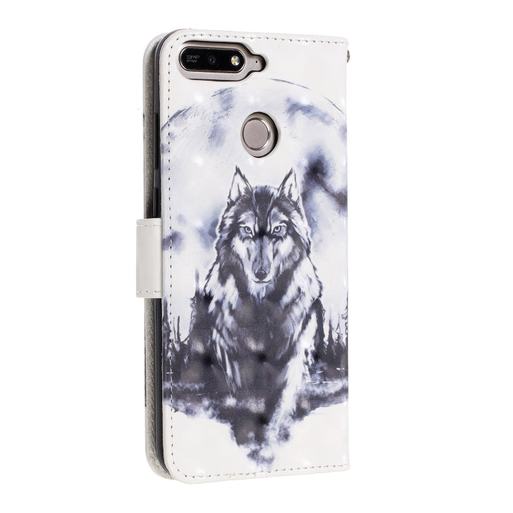 3D Visual Painting Left And Right Open Leather Case for Huawei Enjoy 8e / 7A / 7A Pro / Y6 Prime 2018 , With Bracket & Card Slot & Wallet & Bracelet