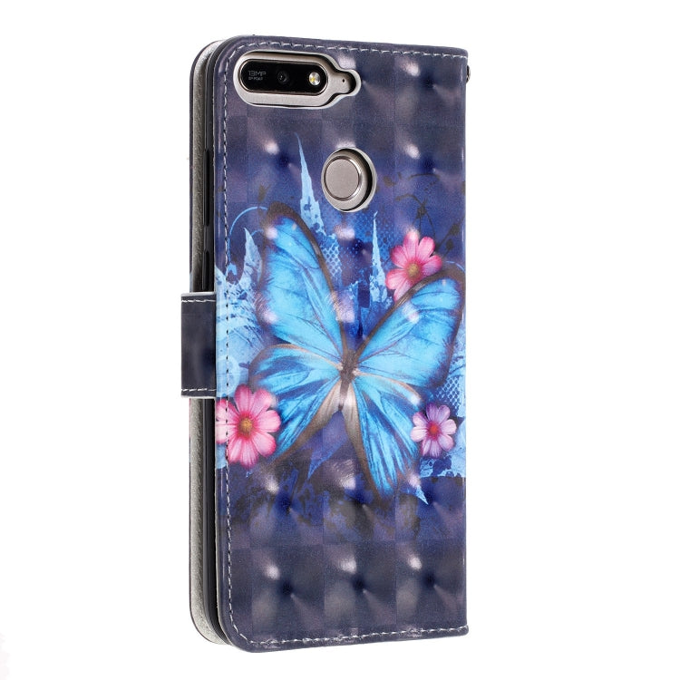 3D Visual Painting Left And Right Open Leather Case for Huawei Enjoy 8e / 7A / 7A Pro / Y6 Prime 2018 , With Bracket & Card Slot & Wallet & Bracelet