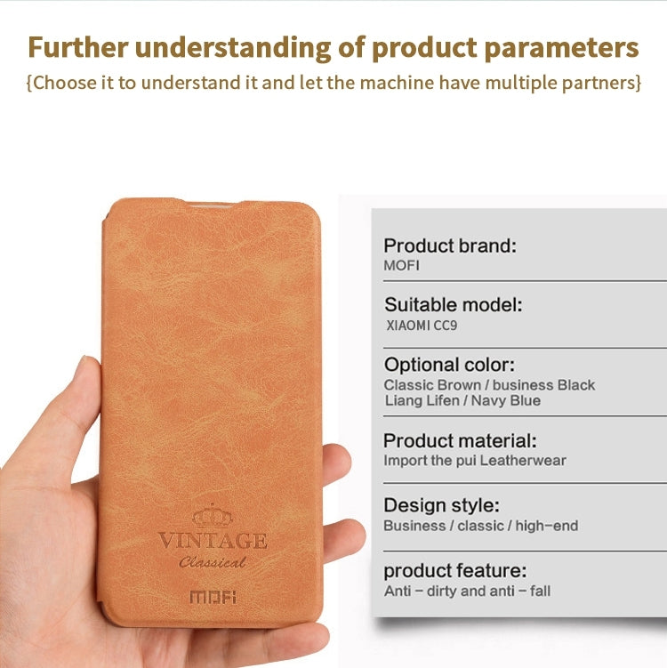 MOFI Crazy Horse Texture Horizontal Flip Protective Leather Case for Xiaomi Mi CC9
