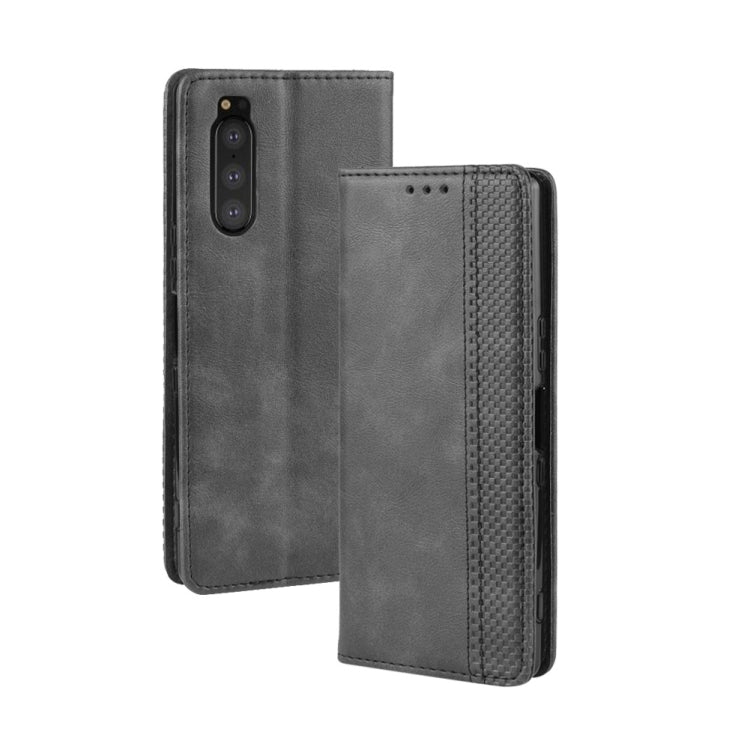 Magnetic Buckle Retro Crazy Horse Texture Horizontal Flip Leather Case for Sony Xperia 2, with Holder & Card Slots & Photo Frame