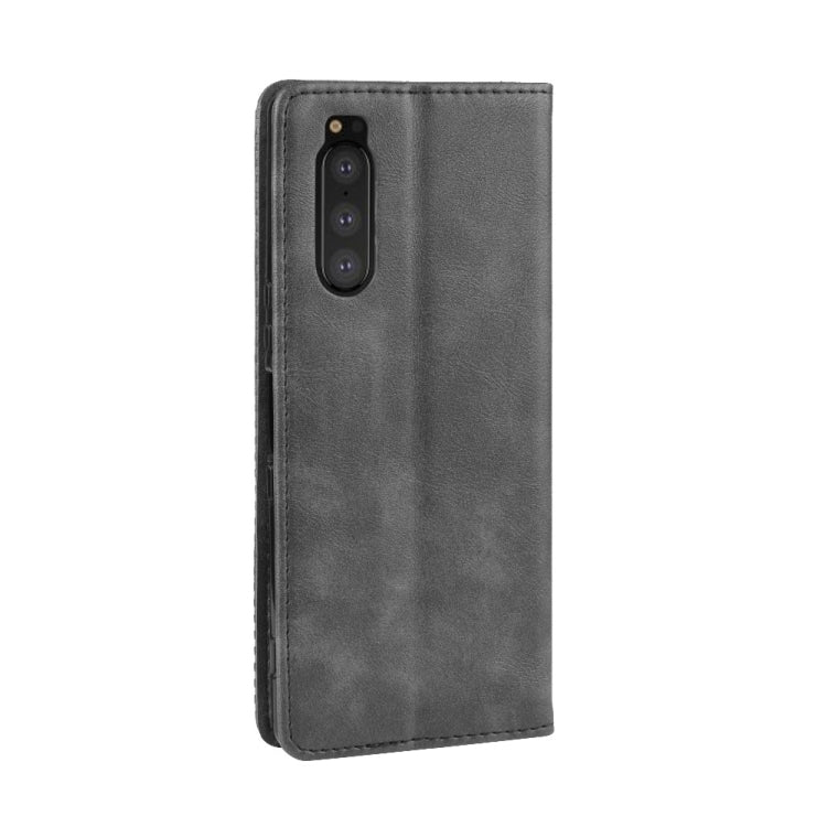 Magnetic Buckle Retro Crazy Horse Texture Horizontal Flip Leather Case for Sony Xperia 2, with Holder & Card Slots & Photo Frame