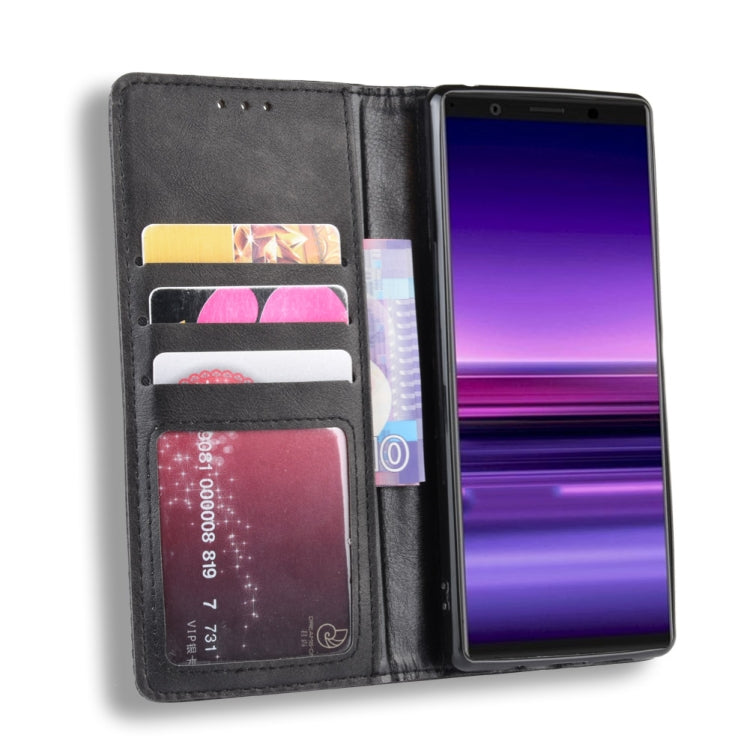 Magnetic Buckle Retro Crazy Horse Texture Horizontal Flip Leather Case for Sony Xperia 2, with Holder & Card Slots & Photo Frame