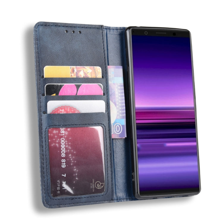 Magnetic Buckle Retro Crazy Horse Texture Horizontal Flip Leather Case for Sony Xperia 2, with Holder & Card Slots & Photo Frame