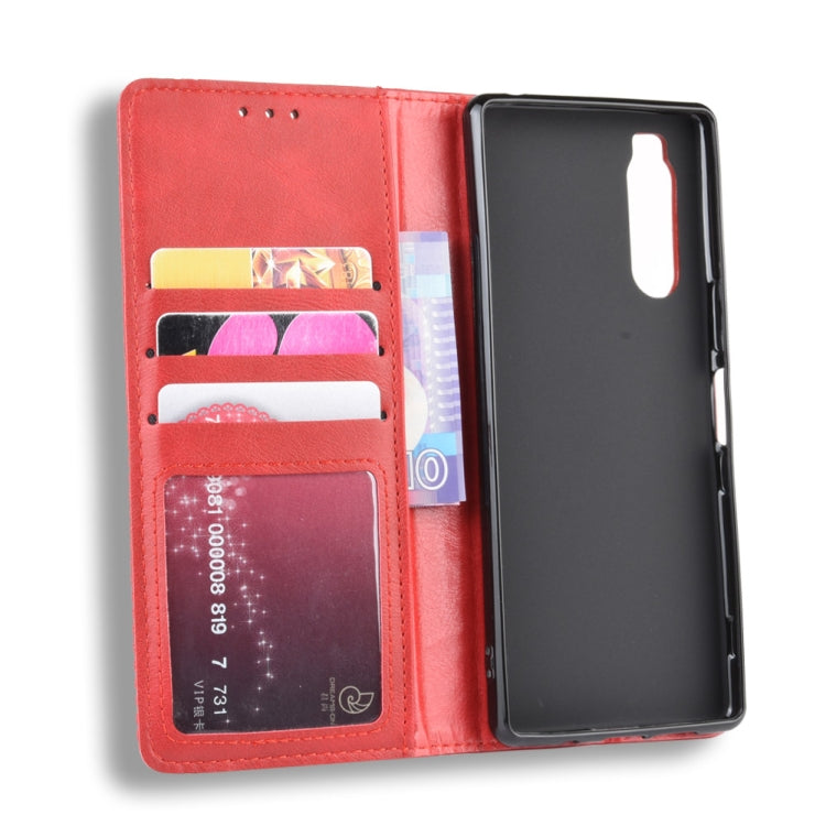 Magnetic Buckle Retro Crazy Horse Texture Horizontal Flip Leather Case for Sony Xperia 2, with Holder & Card Slots & Photo Frame