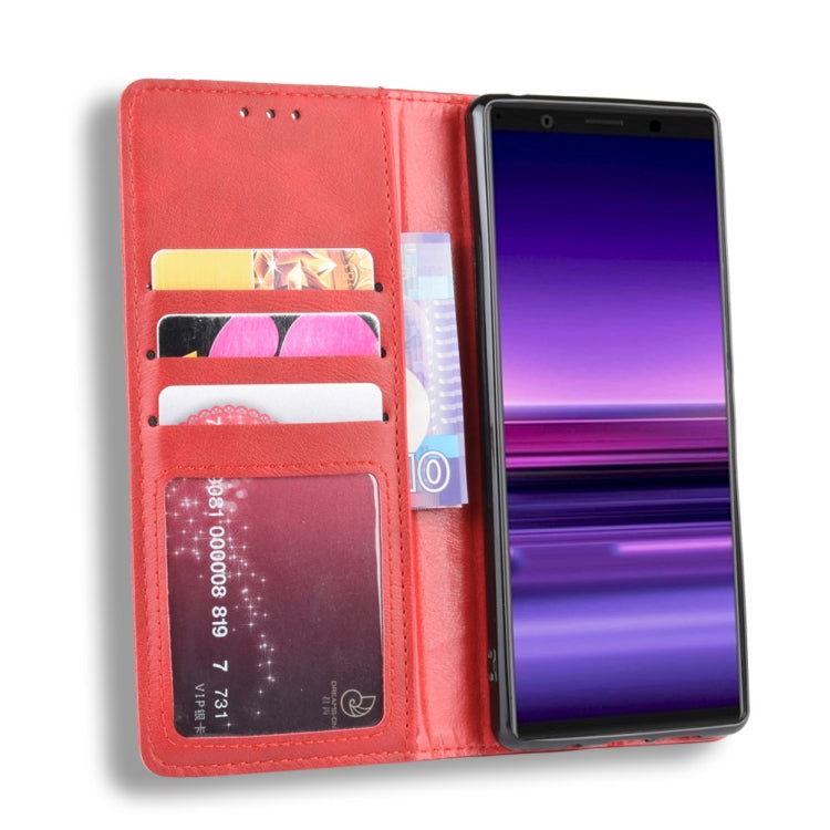 Magnetic Buckle Retro Crazy Horse Texture Horizontal Flip Leather Case for Sony Xperia 2, with Holder & Card Slots & Photo Frame