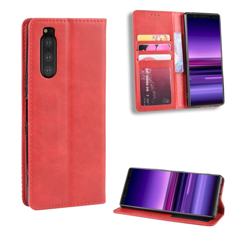 Magnetic Buckle Retro Crazy Horse Texture Horizontal Flip Leather Case for Sony Xperia 2, with Holder & Card Slots & Photo Frame